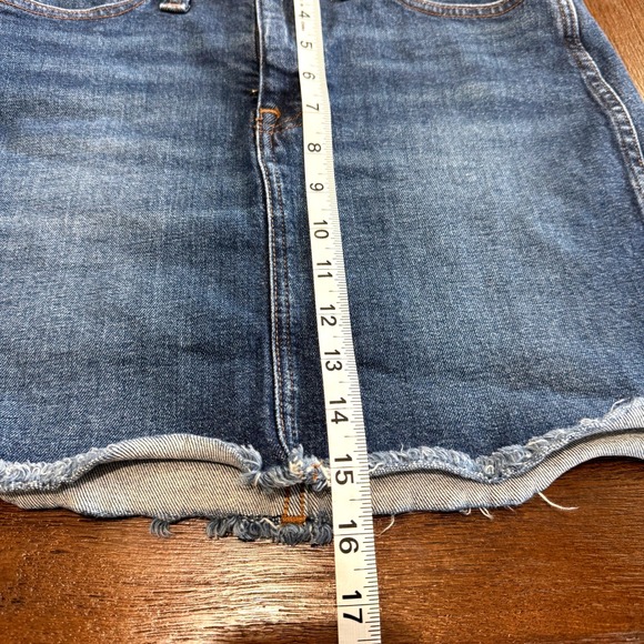 Madewell Stretch Denim High-Waist Mini Skirt Size 26/2/4 Hayson Medium Wash - Picture 7 of 10